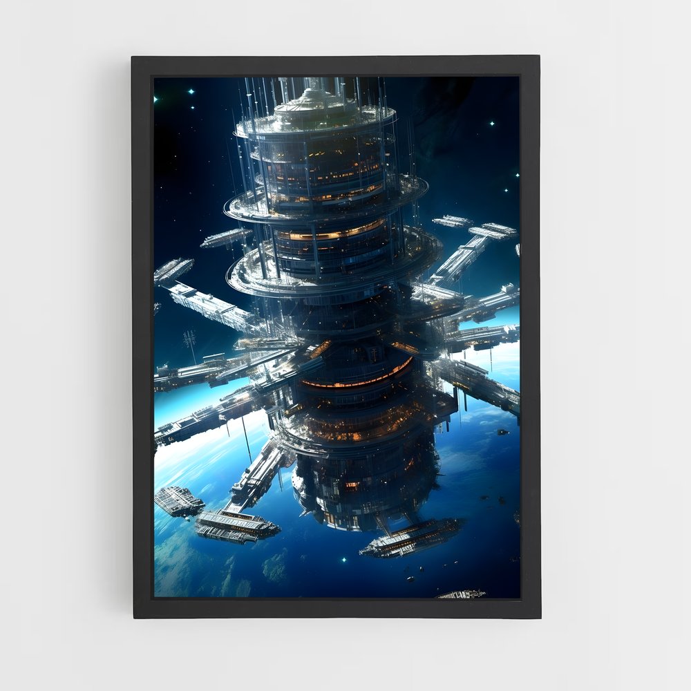 Poster Cité Astrale – affiche Art spatial (vue 2)